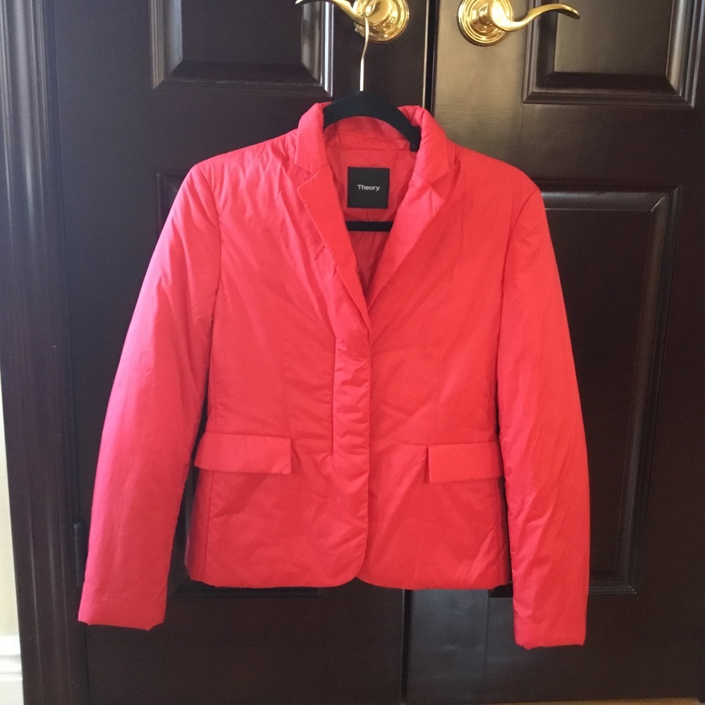 BRAND NEW THEORY RED LIGHT WEIGHT BLAZER